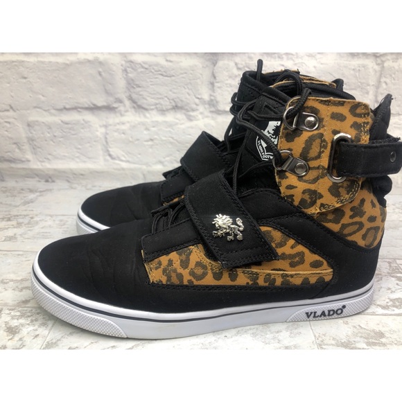 Vlado Black Gold Leopard Print High Top Atlas 2 - Picture 3 of 8